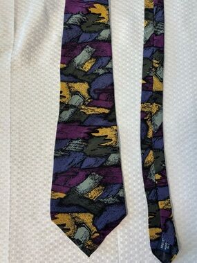 Jerry Garcia Necktie “J Garcia” Multicolored 100% Silk Hand Sewn One Size (O/S)